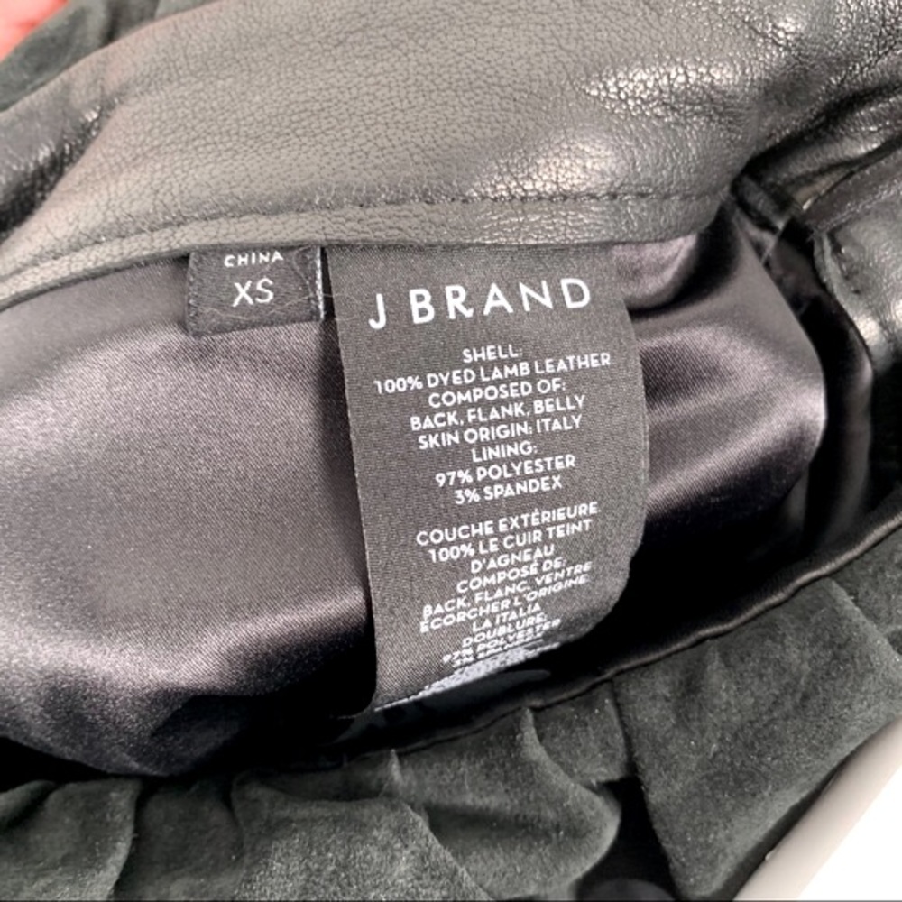 J Brand Claudia Leather Ruffle Skirt Black XS - Picture 9 of 10